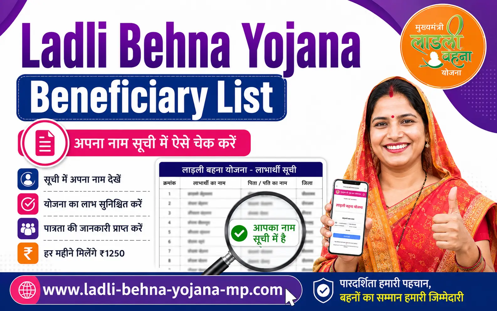 Ladli Behna Yojana Beneficiary List 2027 Ladli Behna Yojana Beneficiary List